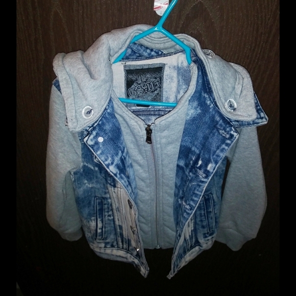 Boys Denim Hoodie Jacket - Picture 2 of 5